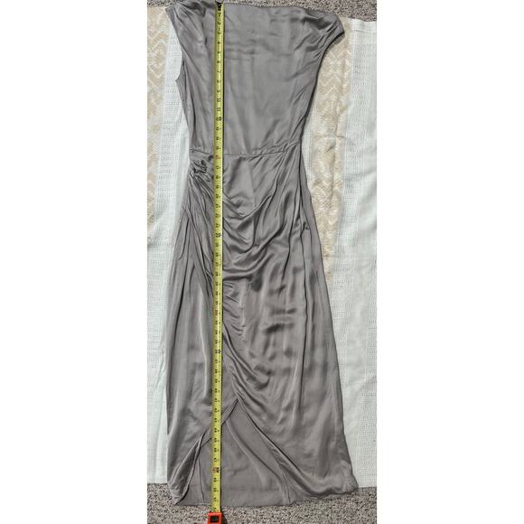 & Other Stories Gray Satin Draped Long Elegant Formal Dress Gown Size 2 - Picture 5 of 7